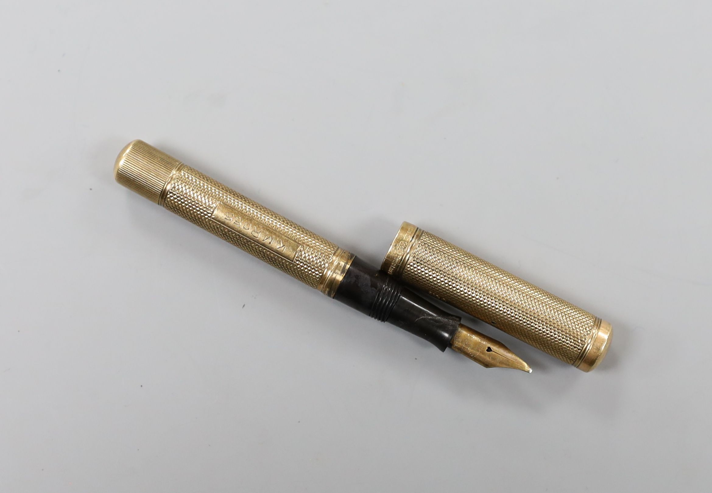 A 9ct gold-cased Waterman’s ‘Ideal’ fountain pen